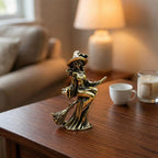 Brass Flying Witch Figurine | Gothic Vintage Desk Ornament Decorative Figurine Richie's