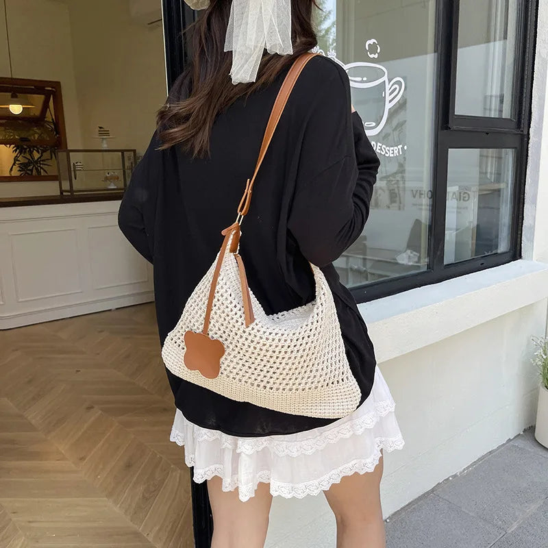 Women's Woven Straw Crossbody Bag – Summer Beach Shoulder Purse Woven Crossbody Bag Richie's