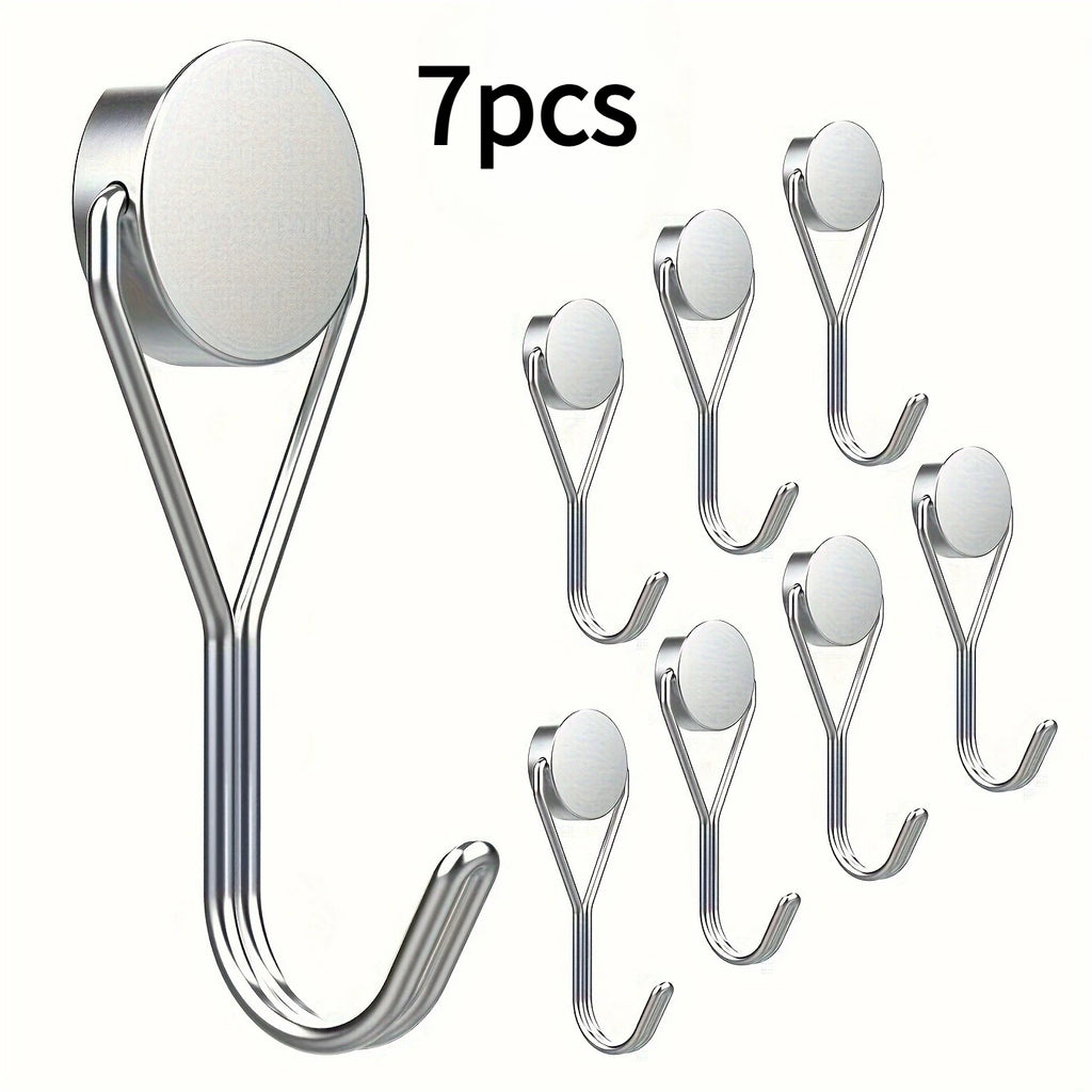 7-Pack Heavy Duty Magnetic Swivel Hooks – Fridge, Cruise & Grill Magnetic Swivel Hooks Richie's Silvery-7pcs