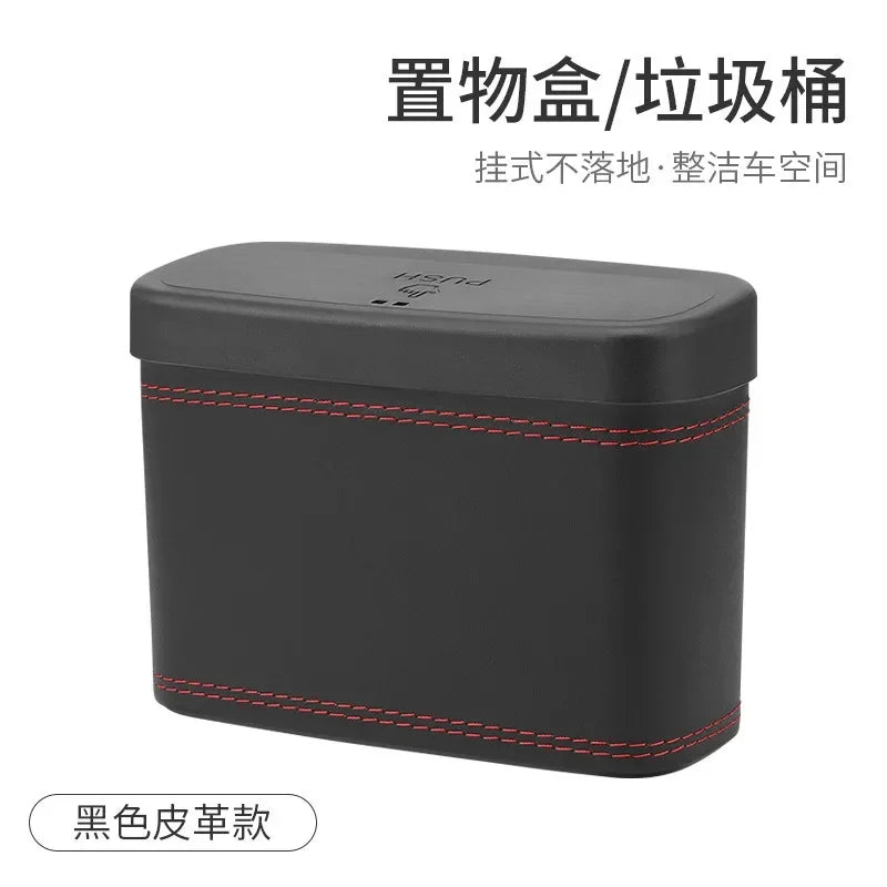 Hanging Car Trash Bin Square PU Leather Waterproof Waste Can Car Trash Bin Richie's
