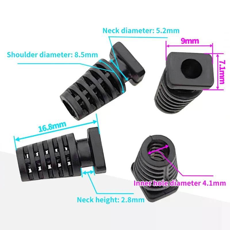 10Pcs 4.1mm PVC Cable Strain Relief Cord Boot Wire Protector Cable Strain Relief Richie's