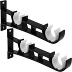 2 Pack Double Curtain Rod Brackets – Aluminum Alloy Wall Mount Curtain Rod Brackets Richie's