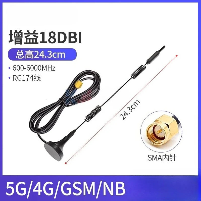 4G 5G Suction Cup Antenna GPRS GSM Router Module 3–40 dBi Cellular Signal Antenna Richie's 5G 18dBi 24.3CM 3M SMA internal needle