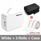 Memiva A1 Mini Bluetooth Thermal Label Printer – Inkless Thermal Label Printer Richie's White 3 Rolls Case