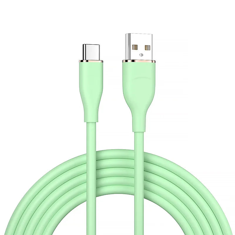 Soft Silicone USB-A to Type-C Fast Charging Cable | 66W USB Charging Cable Richie's Green 2m
