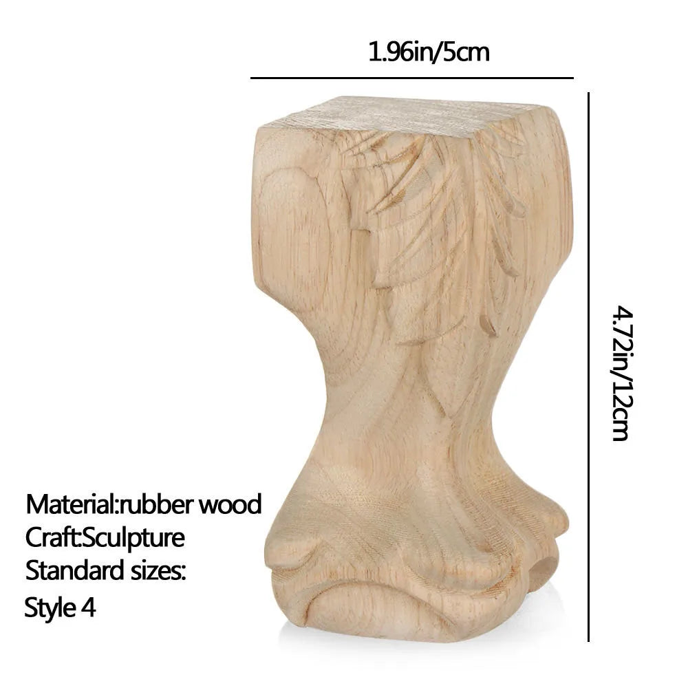 Vintage Wood Carved Furniture Legs European Cabinet Feet Wood Furniture Legs Richie's 12x5cm Style 4