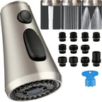 Pull-Down Kitchen Faucet Nozzle – 11 Adapters, 3 Flow Modes Faucet Spray Nozzle Richie's BN brushed color