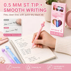 Kawaii Heart Gel Pens 4 Pack – Pastel Black Ink, Retractable Gel Pen Set Richie's