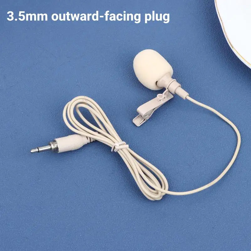 Beige Lavalier Lapel Clip Mic 80–20kHz Omnidirectional + 2 Covers Lavalier Microphone Richie's 3.5mm