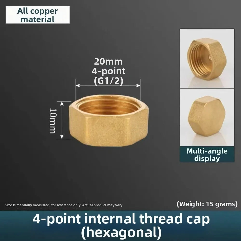 Brass BSP Threaded Pipe End Cap Plug – Hex Head Blind Stopper Pipe Fitting Plug Richie's Hex Plug 1I2