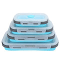4-Pc Collapsible Silicone Bento Lunch Box Set – Stackable Collapsible Lunch Box Richie's Blue