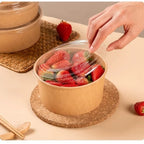 50-Pack Kraft Paper Salad Bowls 500/750ml with Lids – Leak-Proof Disposable Paper Bowl Richie's