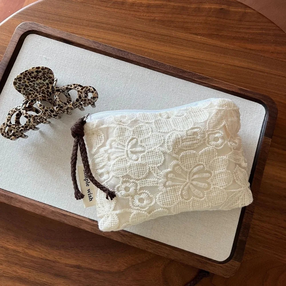French Art Deco Lace Embroidered Mini Coin Purse Cotton Pouch Coin Purse Pouch Richie's 4