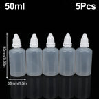 5-Pack Refillable Squeeze Dropper Bottles 3–100ml | Oil, Paint & Ink Squeeze Dropper Bottles Richie's 50ml