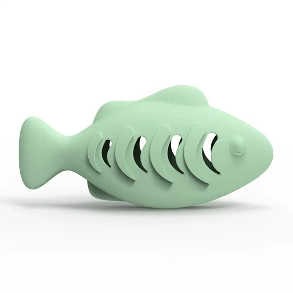 Interactive Cat Treat Dispenser Toy – Fish-Shaped Silicone Feeder Cat Treat Dispenser Richie's green