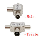 2-Way TV Coaxial Antenna Splitter Adapter | Male to Female Coaxial TV Splitter Richie's