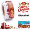 120 Pcs Christmas Doodle Sticker Roll – Festive Strip Labels Christmas Sticker Roll Richie's C 1 Roll 120 Pcs
