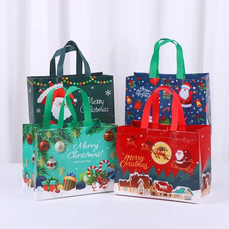4-Pack Reusable Christmas Gift Tote Bags with Handles Christmas Gift Bags Richie's Mixed 4 Pcs