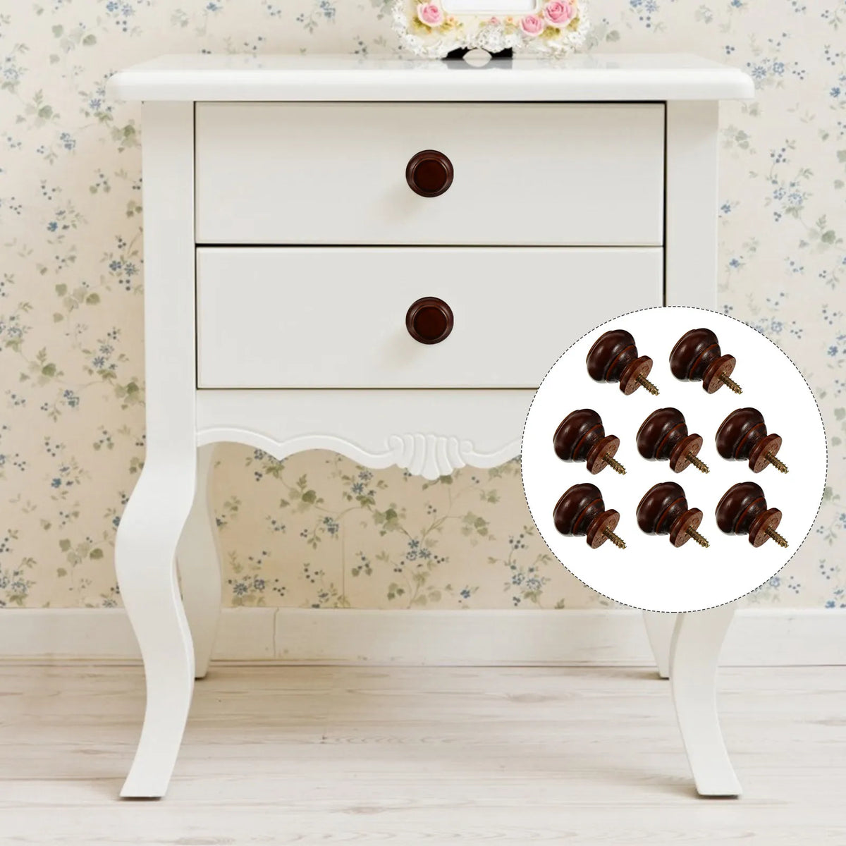8-Pack Brown Wood Drawer Knobs – Retro Cabinet Pulls Cabinet Drawer Knobs Richie's