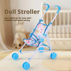 Pink Foldable Doll Stroller Pretend Play Toy – Girls Gift Doll Stroller Toy Richie's