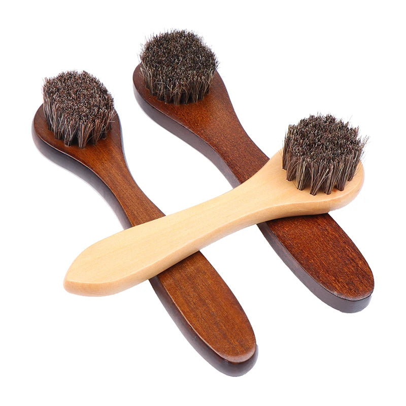 Wooden Handle Horse Hair Shoe Brush – Boot Polish & Shine Shoe Care Brush Richie's