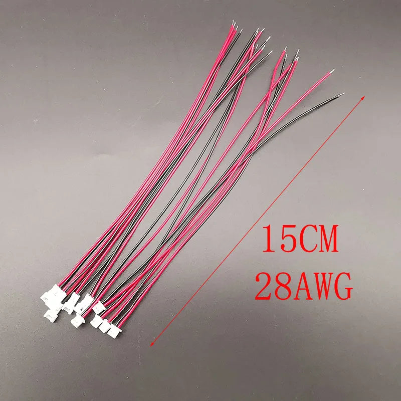 5 Pairs JST 1.25mm 2-Pin Connectors Male Female 28AWG Wire Electrical Connector Richie's