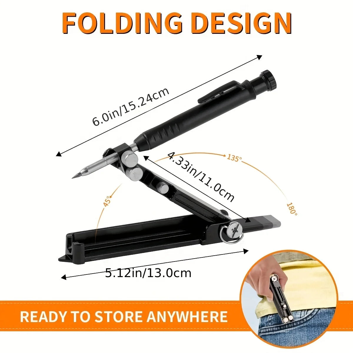 Aluminum Multi-Function Scribing Tool – Deep Hole Pencil Woodworking Scribing Tool Richie's