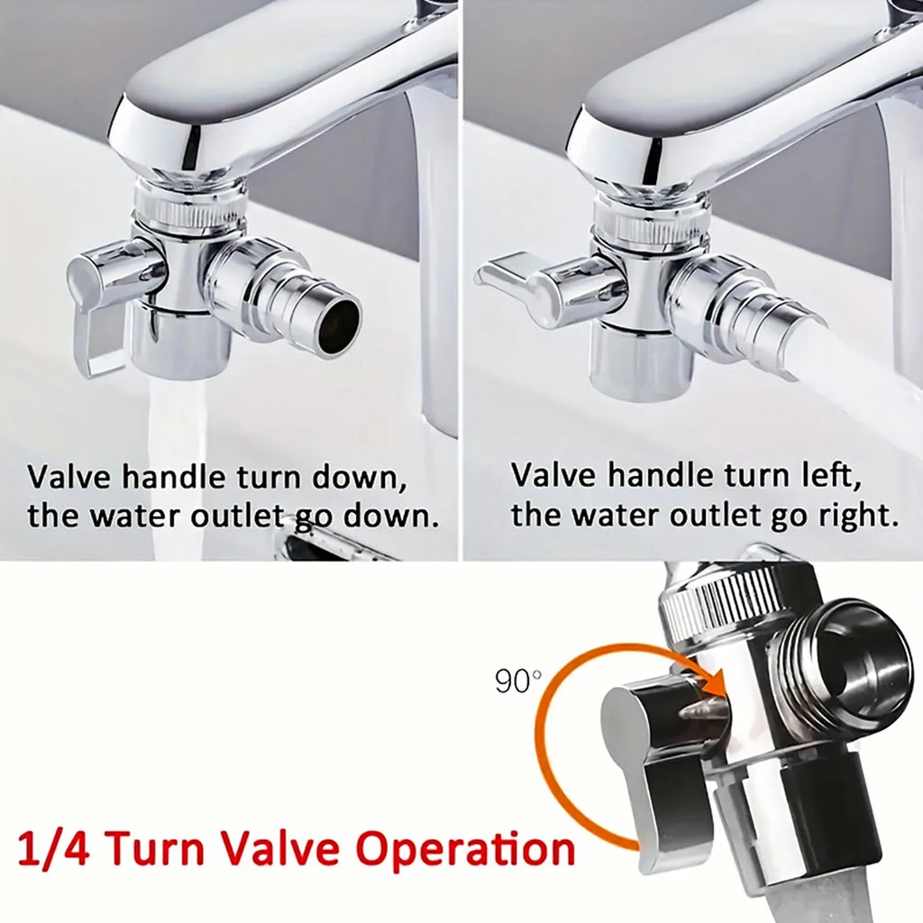 3-Way Faucet Water Splitter Valve M22/M24/G1/2 Copper Faucet Diverter Valve Richie's