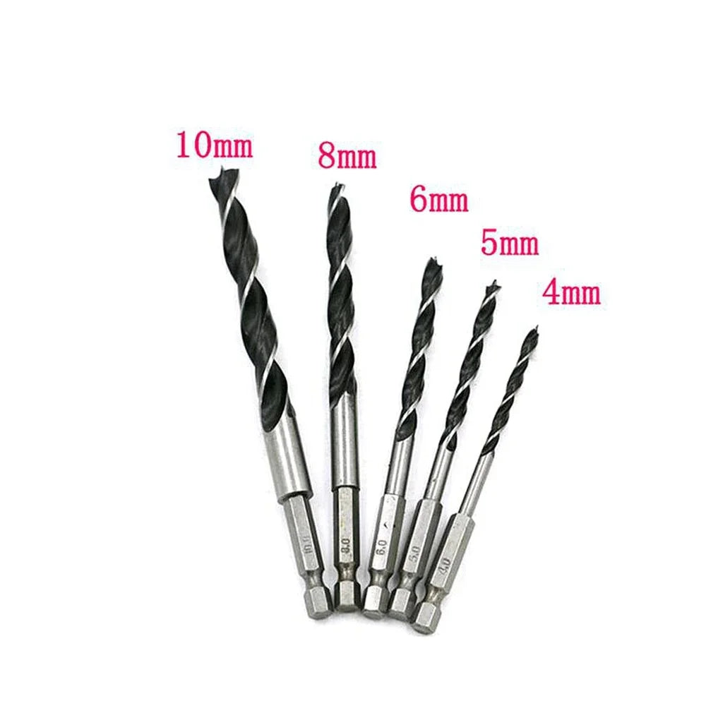 5Pcs Three-Point HSS Woodworking Drill Bit Set – Hex Shank Woodworking Drill Bits Richie's