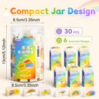 30 Pcs Cartoon Erasers – 6 Fun Designs for School & Parties Novelty Erasers Set Richie's