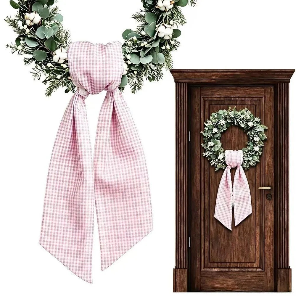 Cloth Wreath Sash Ric Rac Gingham Trim – Basket & Door Décor Decorative Sash Richie's D