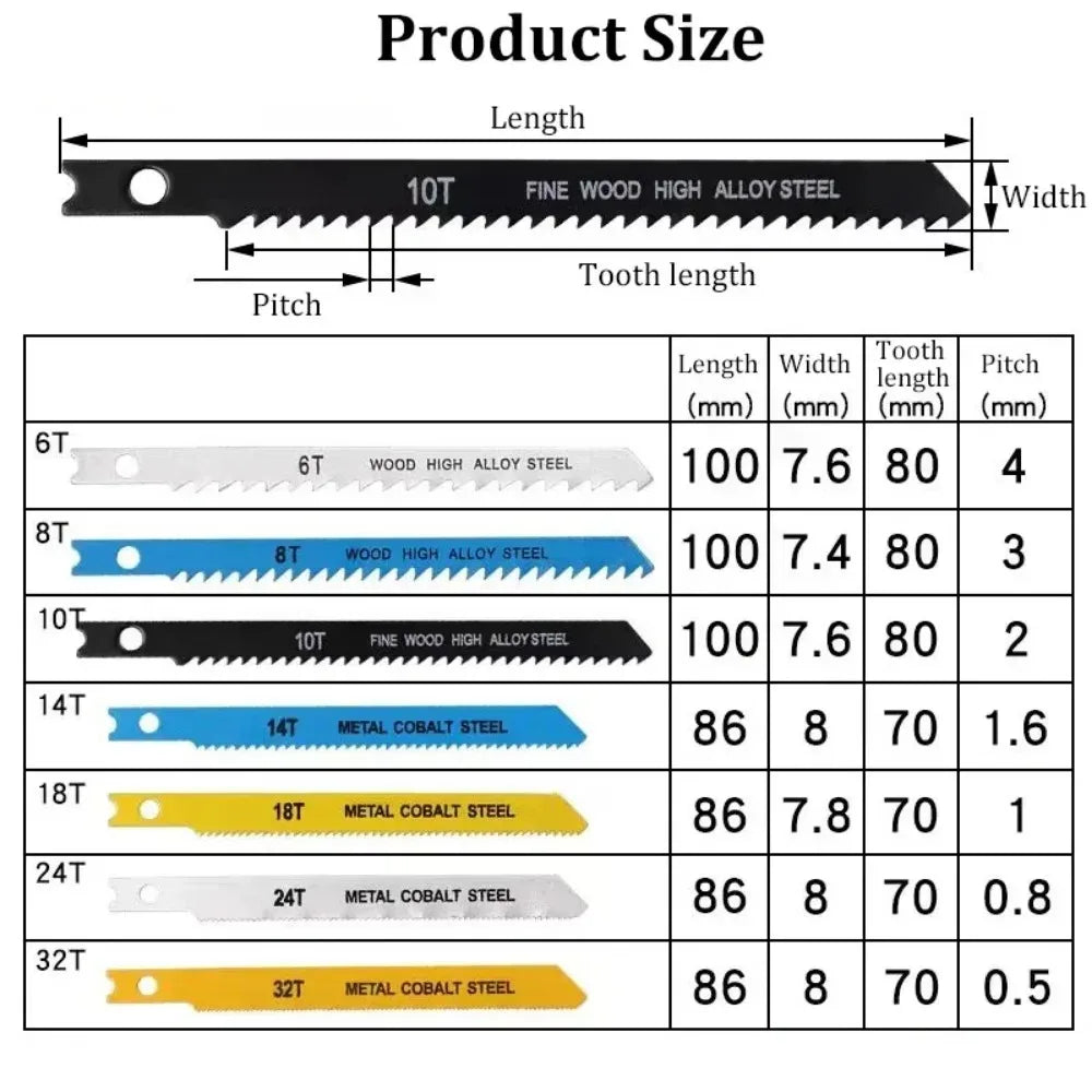 TOTNEND 7-Piece Jigsaw Blade Set | Multi-Tooth Wood & Metal Jigsaw Blade Set Richie's