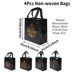 Black Christmas Tote Bags | Merry Xmas Non-Woven Gift Bags 4pk Christmas Gift Bags Richie's Mixed 4 Pcs