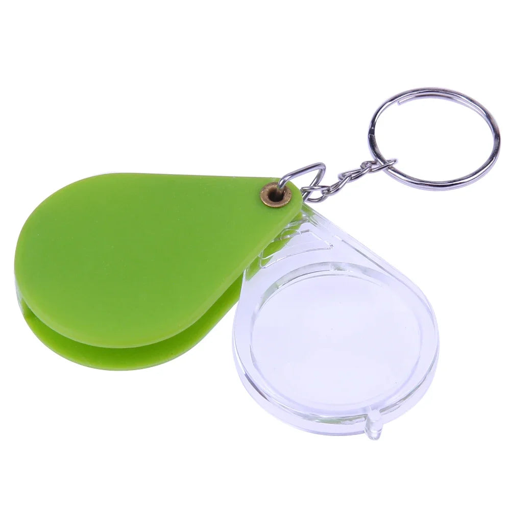 10X/15X Folding Key Chain Magnifier Loupe – Pocket Mini Tool Folding Magnifier Loupe Richie's 10X Plastic Green