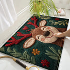 Fluffy Christmas Deer Bath Mat – Quick-Dry Microfiber Anti-Slip Holiday Bath Mat Richie's