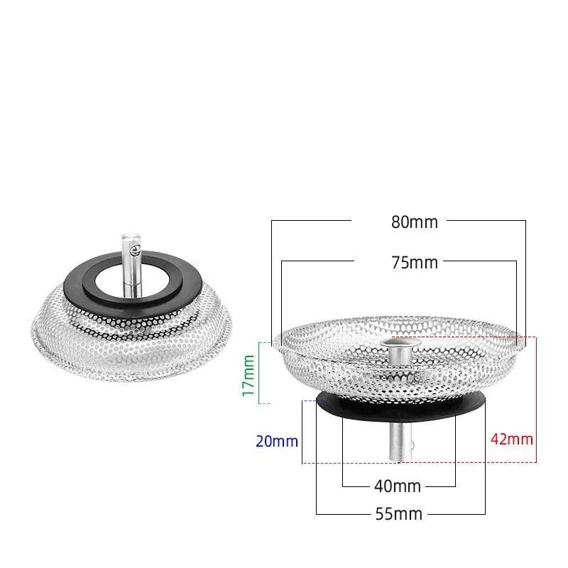 Stainless Steel Sink Strainer & Shower Hair Catcher Drain Filter Drain Strainer Filter Richie's Filter-A