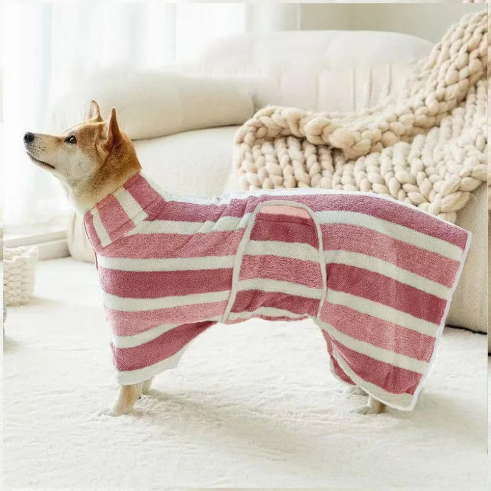 Microfiber Dog Bathrobe – Quick-Drying Pet Towel Robe Pet Drying Robe Richie's Pink S -45cm-
