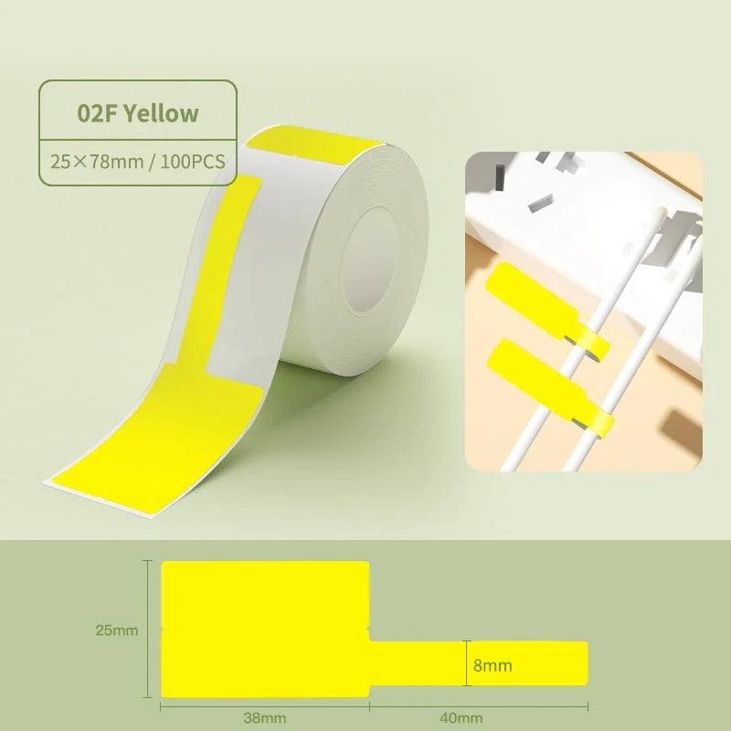 NiiMBOT B1 B21 Thermal Label Rolls – Waterproof Color Stickers Thermal Label Rolls Richie's 162-02F Yellow