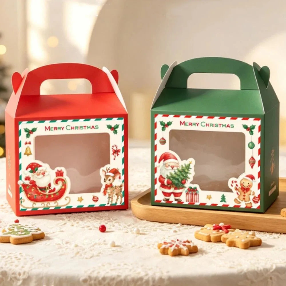 5-Pack Christmas Gift Boxes Clear Window & Handle | Foldable Christmas Gift Box Richie's