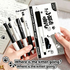 4-Pack Cute Cat Gel Pens 0.5mm Fine Point Soft Grip Gift Set Gel Pen Set Richie's