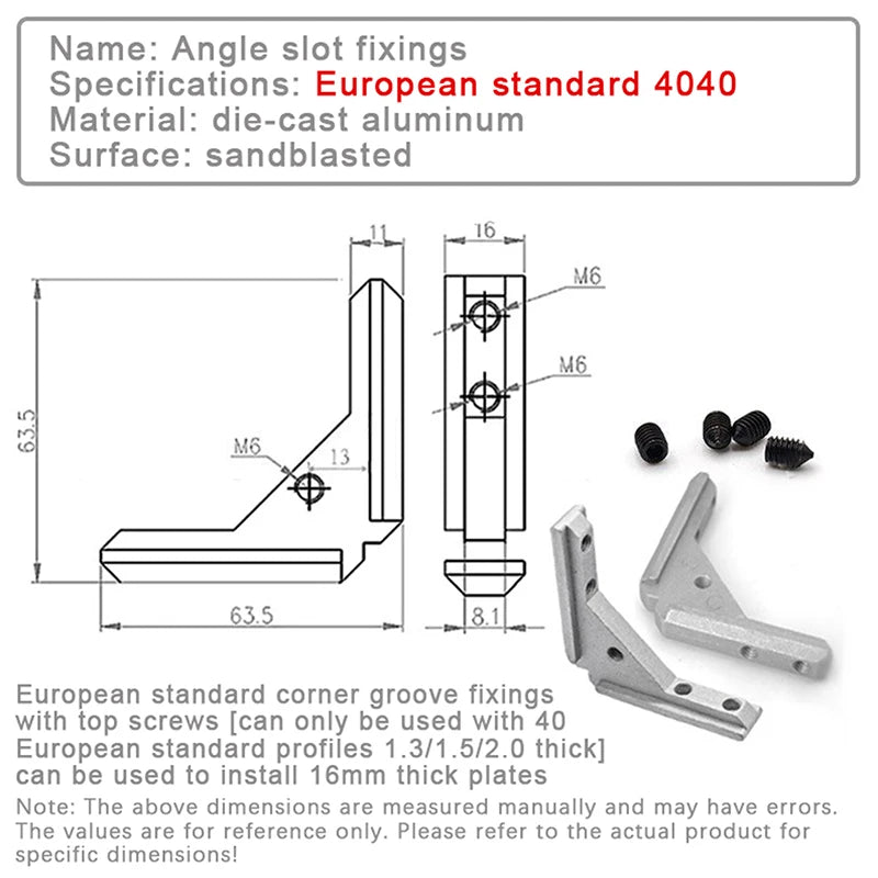 Aluminum Angle Slot Connector 2020 3030 4040 Profile (2/4 Pcs) Aluminum Profile Bracket Richie's 4040 4pcs