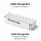 8-Grid Desktop Cable & Charger Storage Box Organizer – White Cable Storage Organizer Richie's