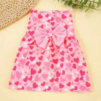 Heart Pattern Dog Princess Dress – Bow Lace Pet Skirt XS–XL Dog Dress Richie's Pink XL