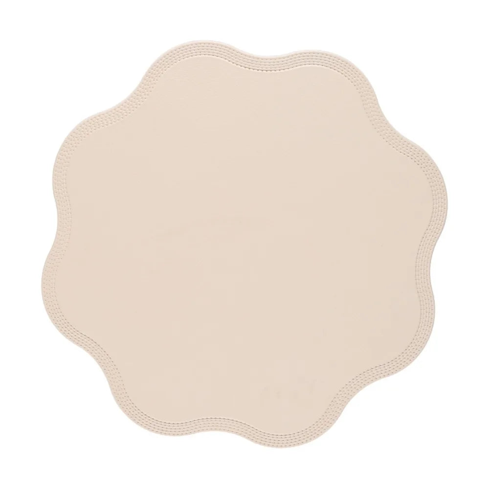 Flower Shaped PVC Placemat – Heat-Resistant & Waterproof Table Placemat Richie's Beige 38-38cm