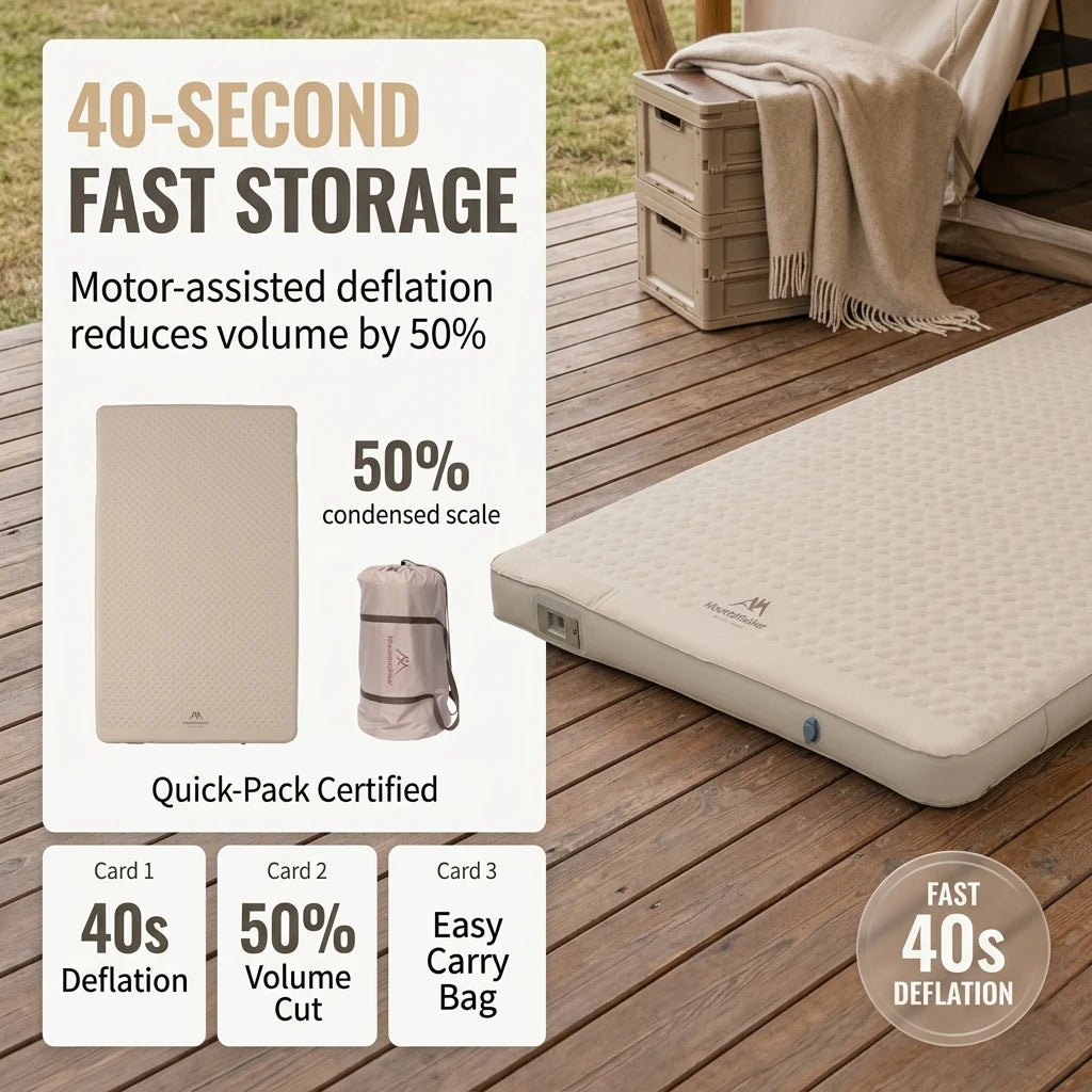 Double Camping Air Mattress 10cm Self-Inflating with Built-In Pump Camping Air Mattress Richie's