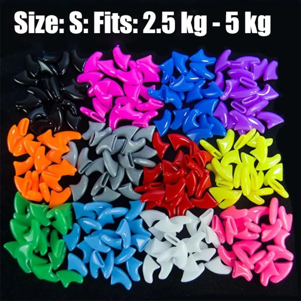 Silicone Cat Nail Caps – Soft Colorful Claw Covers 20 Pack Cat Nail Caps Richie's