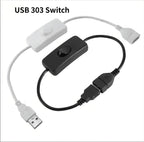 USB Extension Cable with ON/OFF Switch – Male to Female, 5V 2A USB Switch Cable Richie's