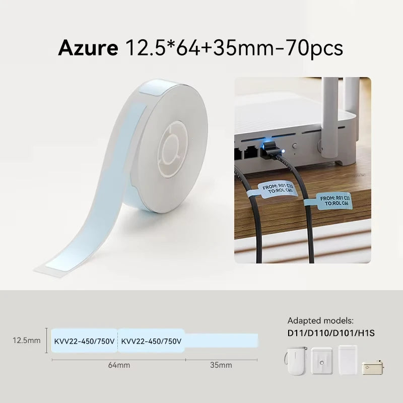 NIIMBOT Color Cable Labels – Thermal Stickers for D11 D110 Thermal Label Stickers Richie's Azure