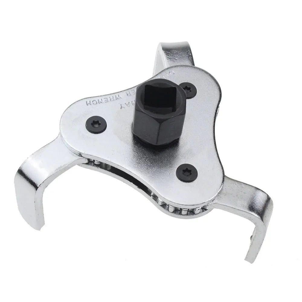 Universal 3-Claw Oil Filter Wrench Removal Tool 62–102mm Oil Filter Wrench Richie's Silver