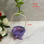 Handwoven Imitation Rattan Storage Basket with Handle – 8 Styles Woven Storage Basket Richie's Purple